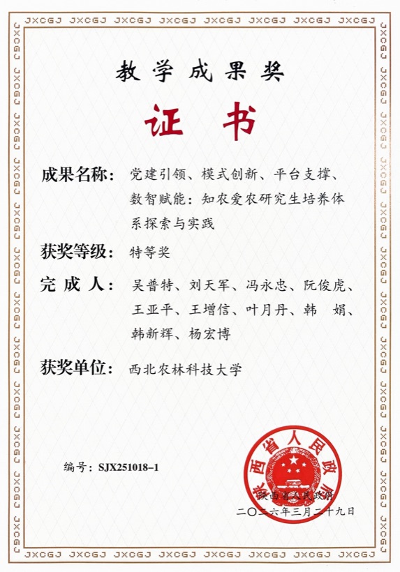 获奖证书