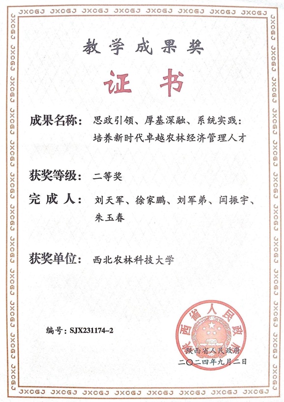 获奖证书